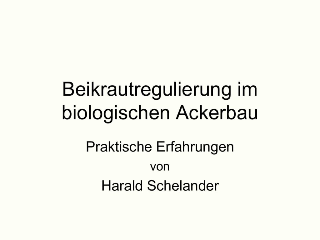 thumbnail of Beikrautregulierung im biologischen Ackerbau