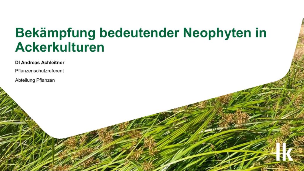 thumbnail of Bekämpfung bedeutender Neophyten in Ackerkulturen