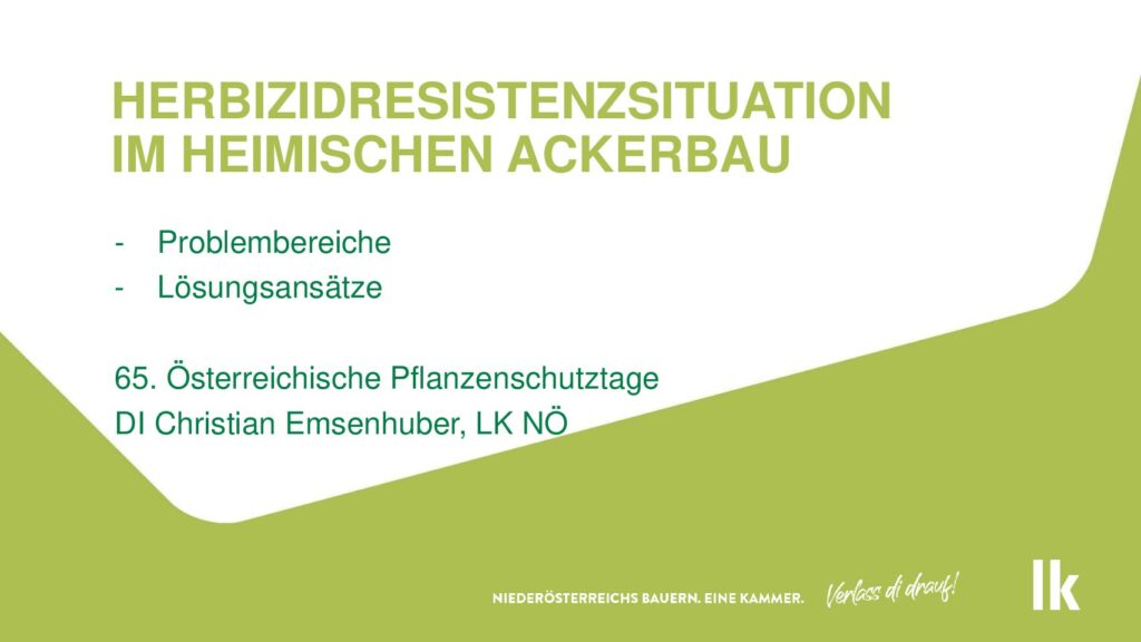 thumbnail of Herbizidresistenzsituation im heimischen Ackerbau