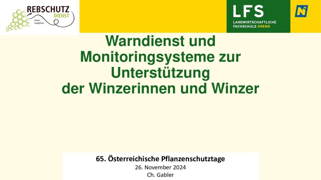thumbnail of Warndienst und Monitoringsysteme zur Unterstützung der Winzerinnen und Winzer